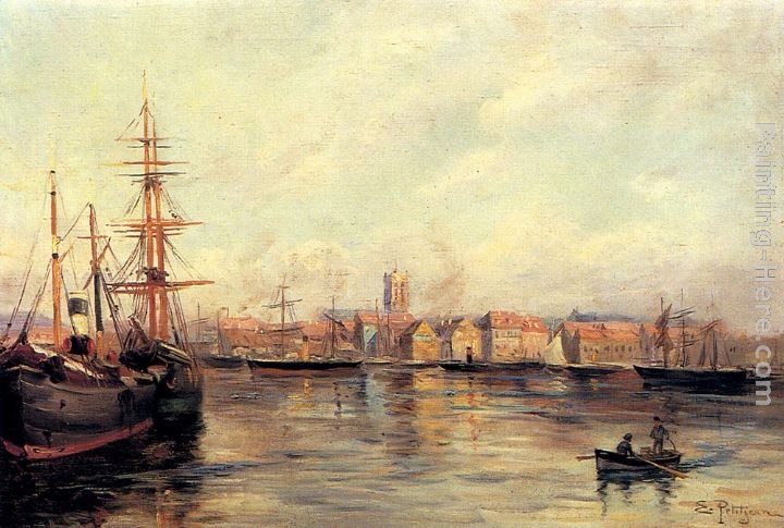 Edmond Marie Petitjean A Fishing Village